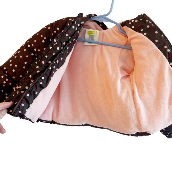 Crazy 8 Polka Dot Hooded Puffer Coat - Picture 3 of 8